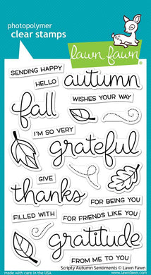 Lawn Fawn - Scripty Autumn Sentiments- clear stamp set - Design Creative Bling