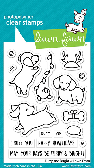 Lawn Fawn - Furry and Bright- clear stamp set - Design Creative Bling
