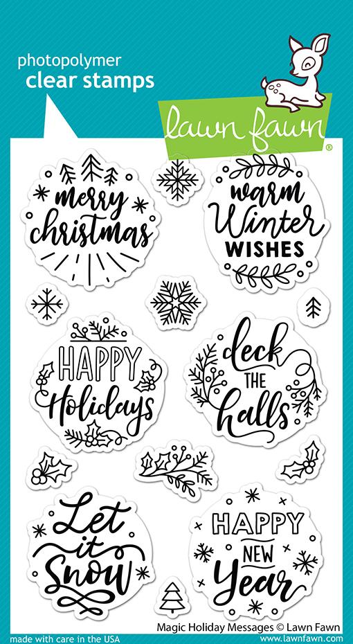 Lawn Fawn - Magic Holiday Messages - clear stamp set