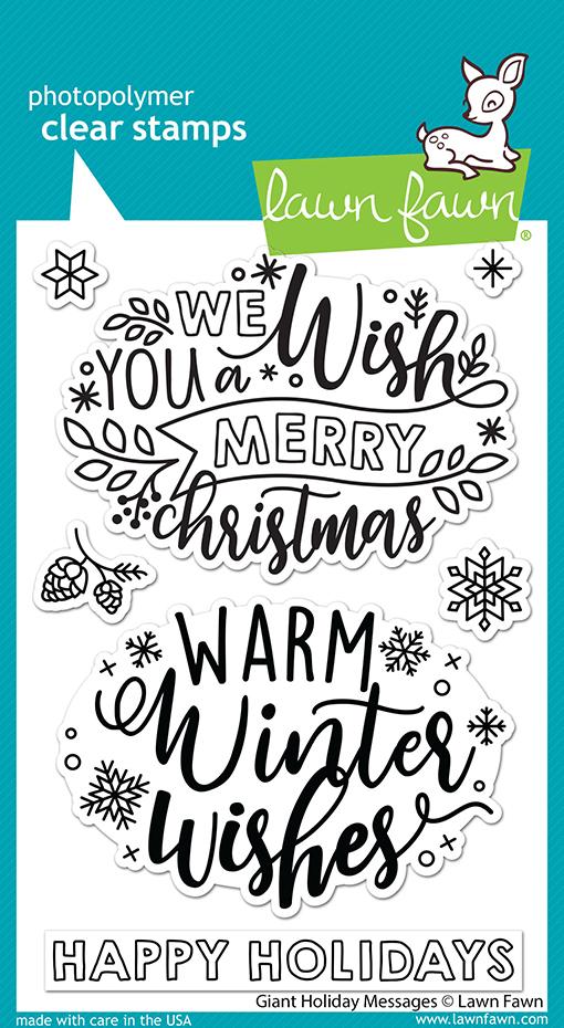Lawn Fawn - Giant Holiday Messages - clear stamp set