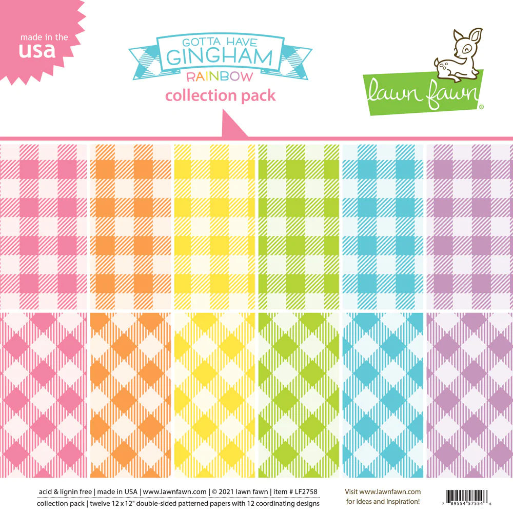 Lawn Fawn-Paper-Gotta Have Gingham Collection Pack 12 x 12 - Design Creative Bling