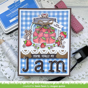 Lawn Fawn - Clear photopolymer Stamps - How You Bean? Strawberries Add-on - Design Creative Bling