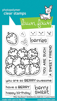 Lawn Fawn - Clear photopolymer Stamps - How You Bean? Strawberries Add-on - Design Creative Bling