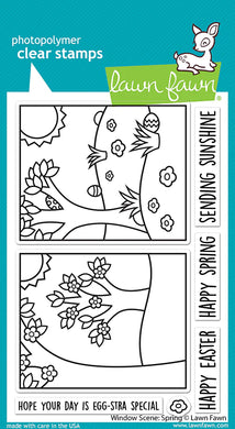 Lawn Fawn - Clear photopolymer Stamps - Window Scene Spring - Design Creative Bling