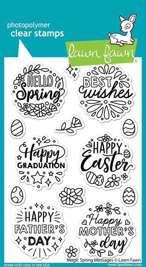 Lawn Fawn - Clear photopolymer Stamps - Magic Spring  messages