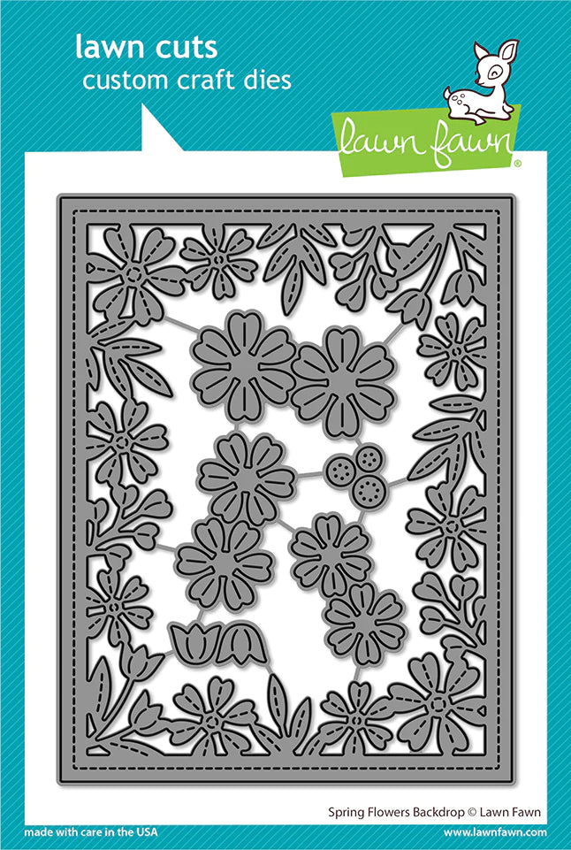 Lawn Fawn -   spring flowers backdrop - lawn cuts - Design Creative Bling