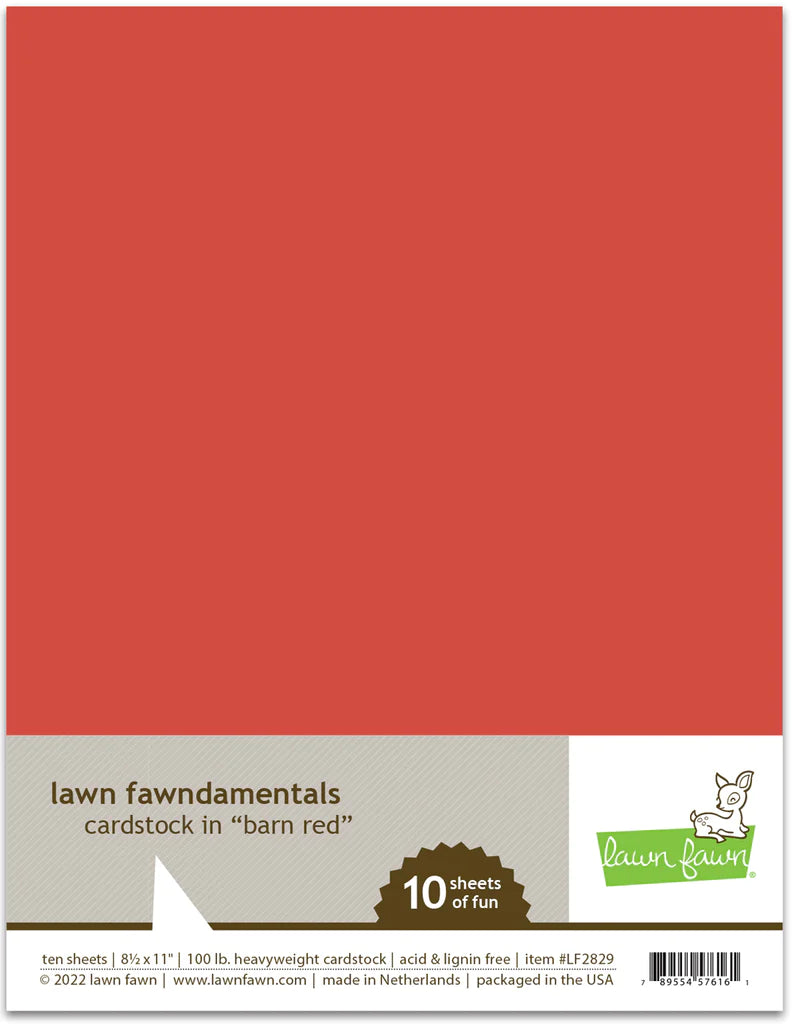 Lawn Fawn -  cardstock - barn red
