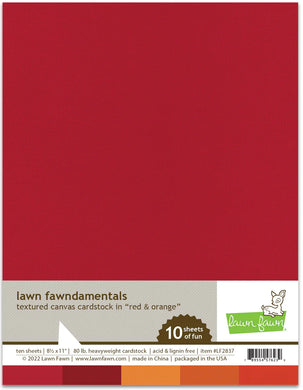 Lawn Fawn - textured canvas cardstock - red & orange - Design Creative Bling