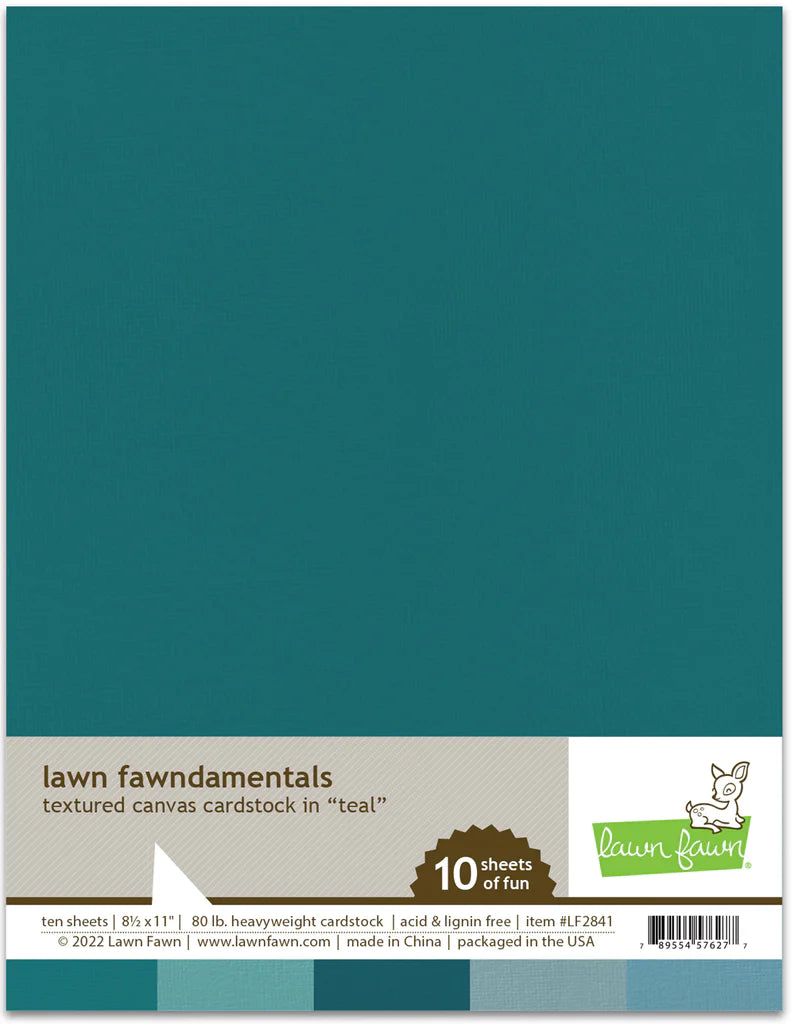 Lawn Fawn - textured canvas cardstock - teal - Design Creative Bling