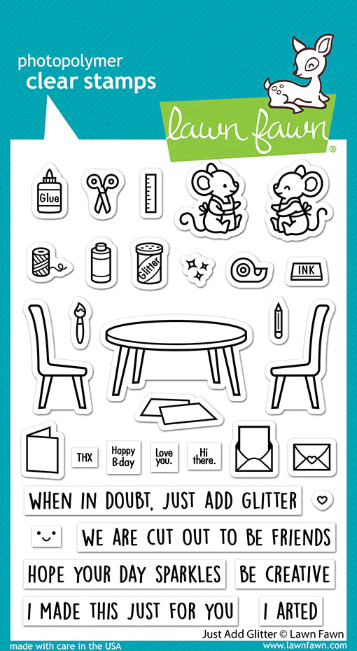 Lawn Fawn -   just add glitter - clear stamp set - Design Creative Bling