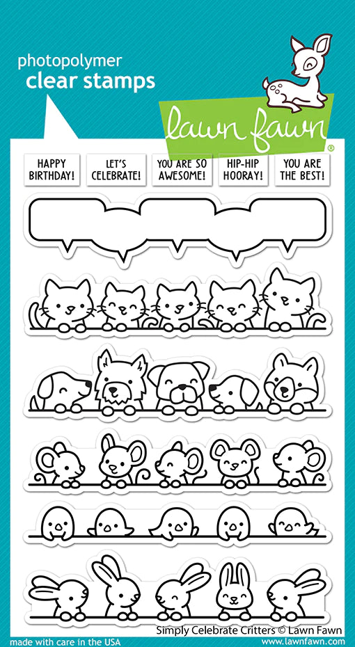 Lawn Fawn - simply celebrate critters - clear stamp set