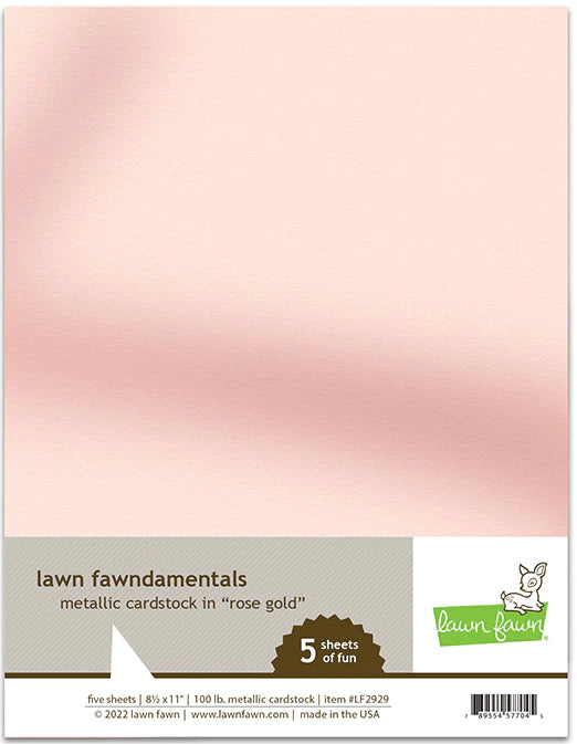 Lawn fawn - 8.5 x 11 Cardstock Pack - metallic cardstock - Rose Gold - 5 Pack