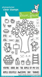 Lawn Fawn -  apple-solutely awesome - clear stamp set - Design Creative Bling