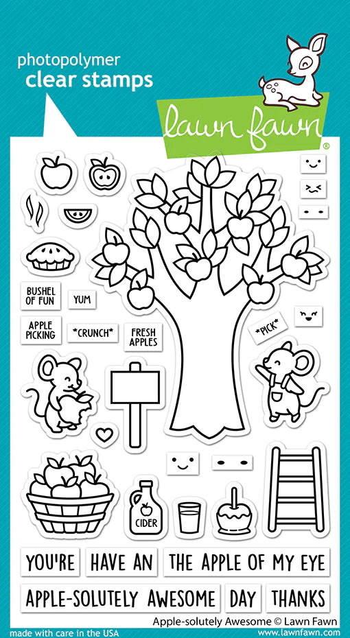 Lawn Fawn -  apple-solutely awesome - clear stamp set - Design Creative Bling