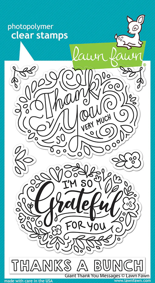 Lawn Fawn - giant thank you messages - clear stamp set - Design Creative Bling