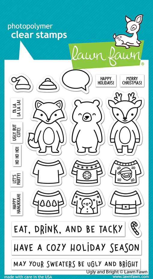 Lawn Fawn - ugly and bright - clear stamp set - Design Creative Bling