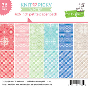Lawn Fawn - Knit Picky Winter Collection - 6 x 6 Petite Paper Pack