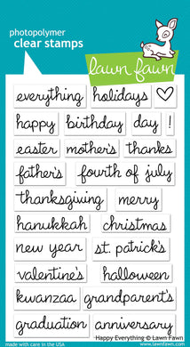 Lawn Fawn - Happy Everything- clear stamp set - Design Creative Bling