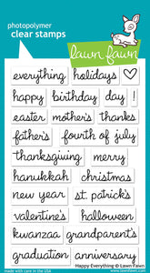 Lawn Fawn - Happy Everything- clear stamp set - Design Creative Bling