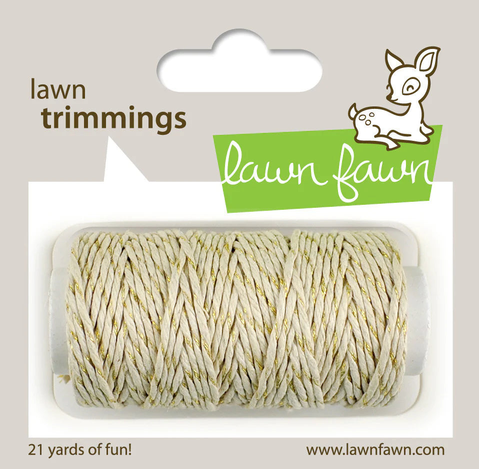Lawn Fawn - Lawn Trimmings - Baker's Twine Spool - Gold Sparkle single cord