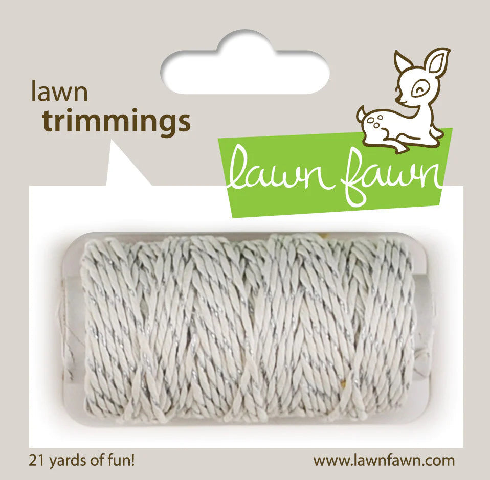 Lawn Fawn - Lawn Trimmings - Baker's Twine Spool - Silver Sparkle single cord - Design Creative Bling