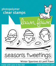 Load image into Gallery viewer, Lawn Fawn - Clear  Stamps - 2 x 3-Winter Sparrow - Design Creative Bling
