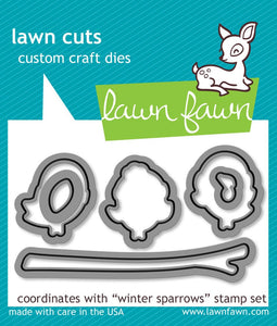 Lawn Fawn - Clear  Stamps - 2 x 3- Winter Sparrows - Design Creative Bling