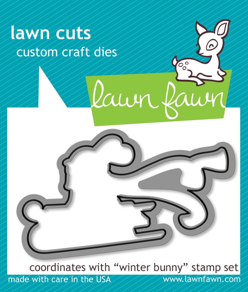 Lawn Fawn - Clear  Stamps - 2 x 3- Winter Bunny - Design Creative Bling
