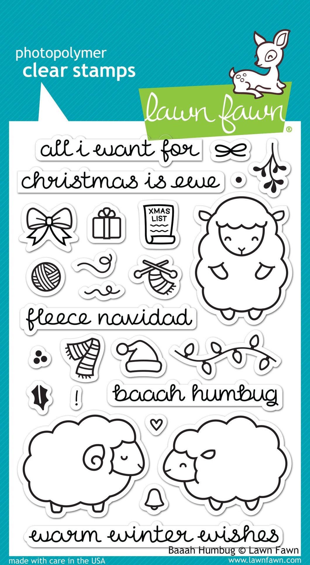 Lawn Fawn-Clear Stamps-Baaah Humbug - Design Creative Bling