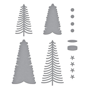 Spellbinders-Bottle Brush Trees Etched Dies from the Tis the Season Collection-Die Set - Design Creative Bling
