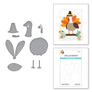 Spellbinders-Happy Turkey Day-Die Set - Design Creative Bling