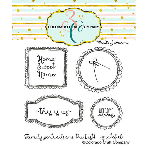 Colorado Craft Company - Anita Jeram Collection - Clear Photopolymer Stamps - This Is Us Frames - Design Creative Bling