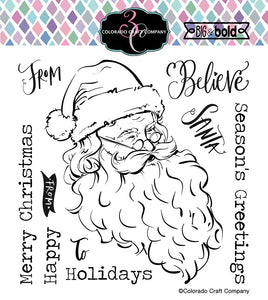 Colorado Craft Company - Lovely Legs Collection - Clear Photopolymer Stamps - Vintage Santa - Design Creative Bling