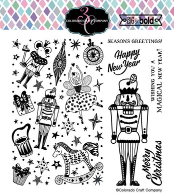 Colorado Craft Company - Lovely Legs Collection - Clear Photopolymer Stamps - Nutcracker Quick Card - Design Creative Bling