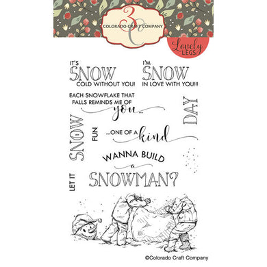 Colorado Craft Company - Lovely Legs Collection - Clear Photopolymer Stamps - Build A Snowman - Design Creative Bling