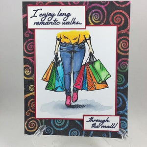 Colorado Craft Company - Lovely Legs Collection - Clear Photopolymer Stamps - Shopping Therapy - Design Creative Bling