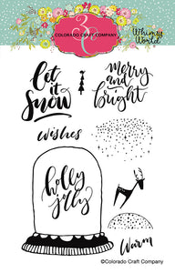 Colorado Craft Company - Whimsy World Collection - Clear Photopolymer Stamps - Let It Snow - Design Creative Bling