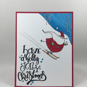 Colorado Craft Company - Whimsy World Collection - Clear Photopolymer Stamps - Holly Jolly Santas - Design Creative Bling