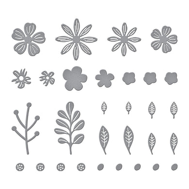 Spellbinders - Slimline Collection - Etched Dies - Mini Blooms and Sprigs - Design Creative Bling