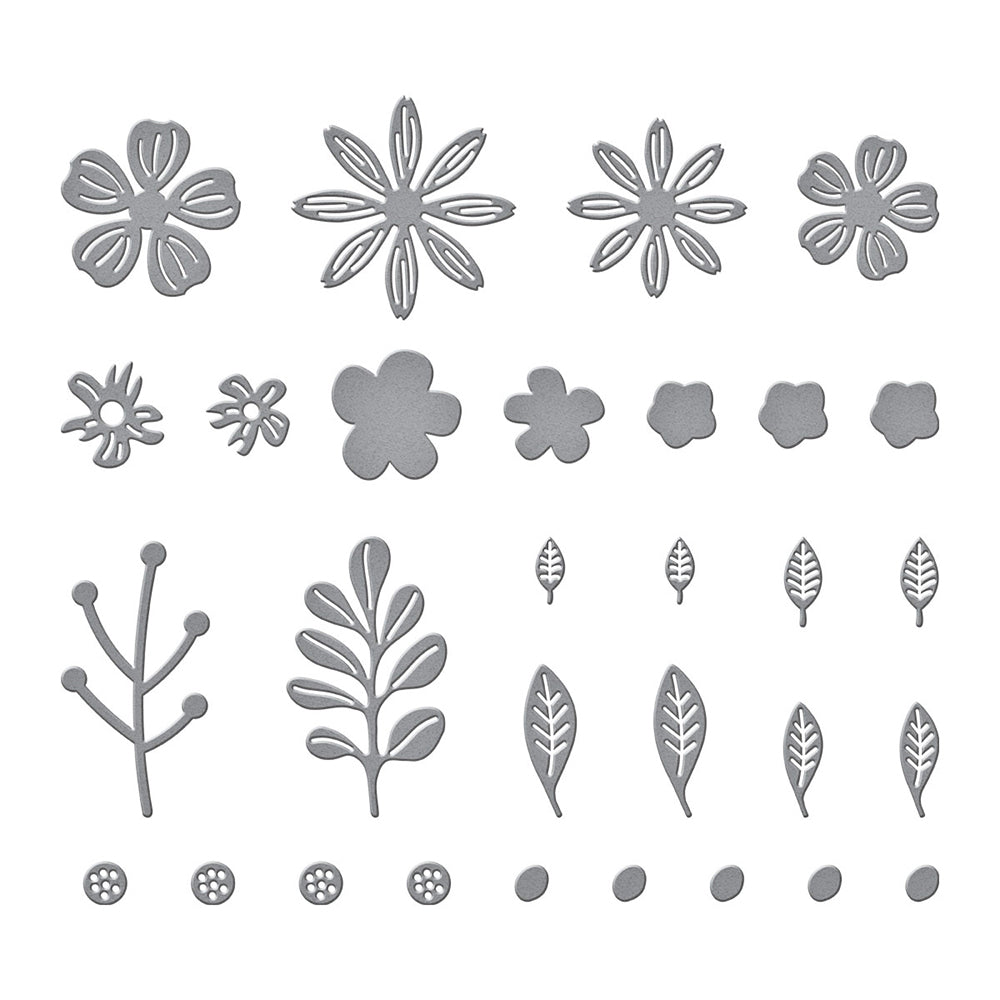 Spellbinders - Slimline Collection - Etched Dies - Mini Blooms and Sprigs