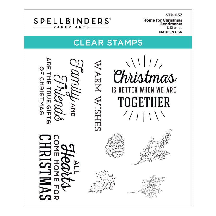 Spellbinders-Clear Stamp Set-Home For Christmas Sentiments - Design Creative Bling