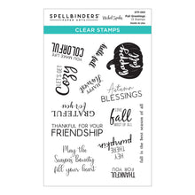 Load image into Gallery viewer, Spellbinders-Fall Greetings Clear Stamp Set from the Happy Harvest Collection by Nichol Spohr - Design Creative Bling
