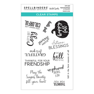 Spellbinders-Fall Greetings Clear Stamp Set from the Happy Harvest Collection by Nichol Spohr - Design Creative Bling