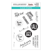 Load image into Gallery viewer, Spellbinders-Shopping Bag Sentiments Clear Stamp Set from the Add to Cart Collection by Becky Roberts - Design Creative Bling
