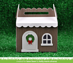 Lawn Fawn - Christmas - Lawn Cuts - Dies - Scalloped Treat Box Winter House Add-On