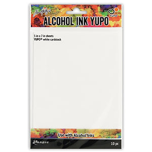 Ranger Ink - Tim Holtz - Alcohol Ink Yupo Paper white cardstock - 5 x 7 - 10 Pack