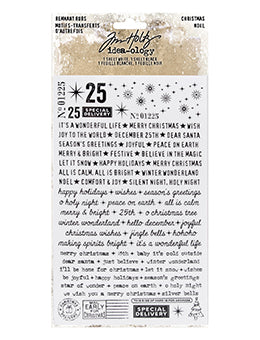 Tim Holtz® Idea-ology REMNANT RUBS, CHRISTMAS Tiny text - Design Creative Bling