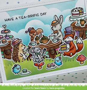 Lawn Fawn - tea-rrific day - clear stamp set - Design Creative Bling