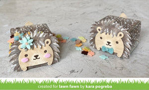 Lawn Fawn-Lawn Cuts-Dies-Tiny Gift Box Hedgehog Add-on - Design Creative Bling