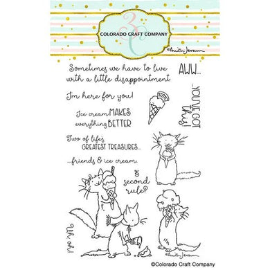 Colorado Craft Company - Anita Jeram Collection - Clear Photopolymer Stamps - Ice Cream Day - Design Creative Bling